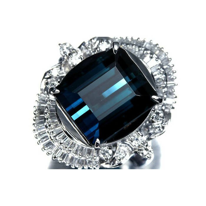乐天商城 - 《Tourmaline》上質インディコライト トルマリン 特大5.88ct 上質ダイヤモンド 総計0.58ct 超高級リング 12号 ダイヤ リング 指輪 ソーティング付