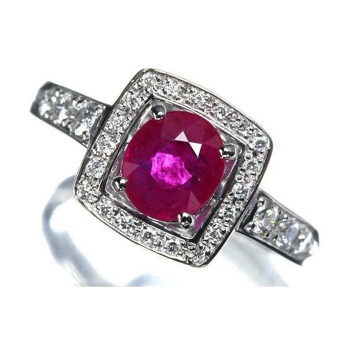 Rakuten - ≪RUBY≫ 濃厚カラー!! 天然ルビー 大粒1.05ct 上質ダイヤモンド Pt900 超高級リング 13.5号 ダイヤ リング 指輪