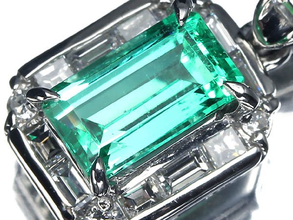 乐天商城 - ≪Emerald≫ ジュエリーマキ 上質エメラルド 大粒1.35ct 上質ダイヤ 総計0.71ct Pt850 超高級ペンダントヘッド ネックレス ジュエリー