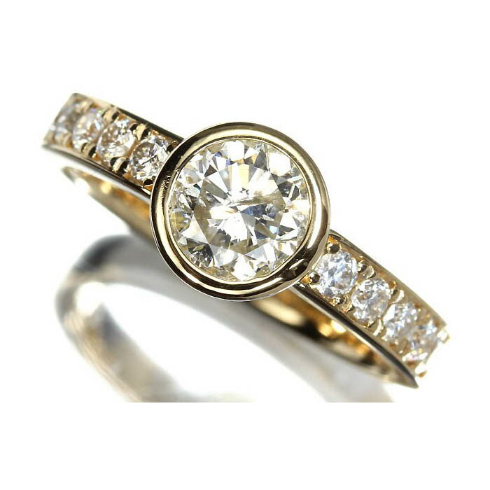 Rakuten - 《Diamond》上質ダイヤモンド 特大1.01ct!! 上質脇石ダイヤモンド K18 超高級リング 11号 ダイヤ リング 指輪
