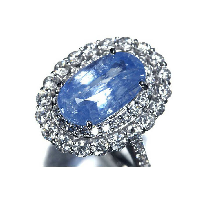 Rakuten - ≪Sapphire≫ カシミール産 天然非加熱サファイア 特大5.25ct 上質ダイヤモンド 総計1.53ct K18WG 超高級リング 13.5号 GIA 産地・非加熱記載 宝石鑑別書付
