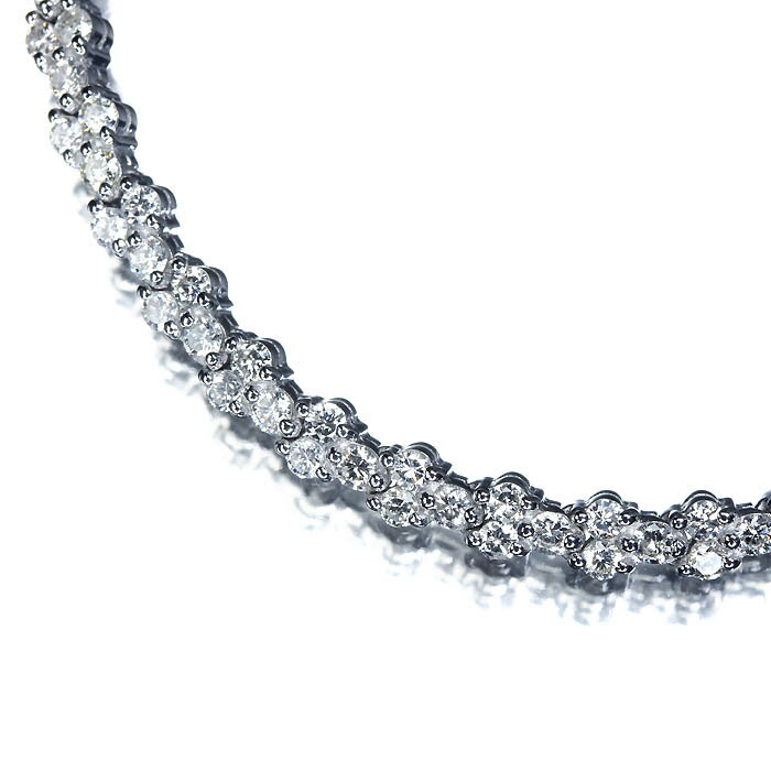 乐天商城 - ≪DIAMOND≫ 上質ダイヤモンド 総計3.5ct K18WG 超高級 テニス フルエタニティ ブレスレット ダイヤ ジュエリー