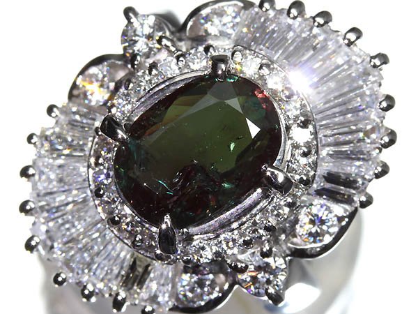 Alexandrite - ≪alexanddrite≫ 上質アレキサンドライト 特大2.49ct 上質ダイヤモンド 総計1.78ct Pt900 超高級リング 10号 ダイヤ リング 指輪 GIA鑑別書付