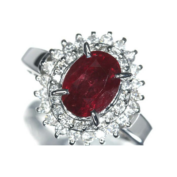 Rakuten - ≪RUBY≫ 天然ルビー 特大2.3ct 上質ダイヤモンド 総計0.52ct Pt900 超高級リング 9.5号 ダイヤ リング 指輪