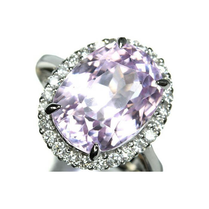 乐天商城 - ≪Kunzite≫ 上質美発色! 上質クンツァイト 特大9.04ct! 上質ダイヤモンド Pt900 超高級リング 11.5号 ダイヤ リング 指輪