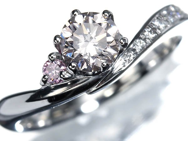 乐天商城 - 《Diamond》SI-1 上質ピンクダイヤモンド 0.421ct 脇石ピンクダイヤ Pt900 超高級リング 5号 ダイヤ 指輪 リング ソーティング付