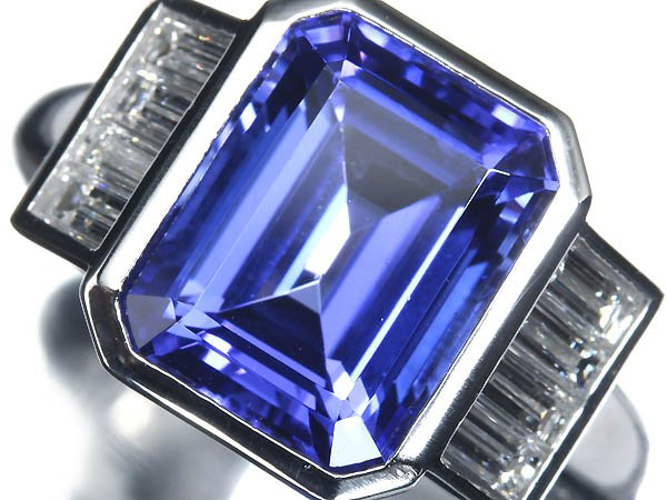 Rakuten - ≪Tanzanite≫ 希少宝石 上質タンザナイト 特大6.06ct 上質ダイヤモンド 総計0.7ct Pt900 超高級リング 14号 指輪 リング ダイヤ