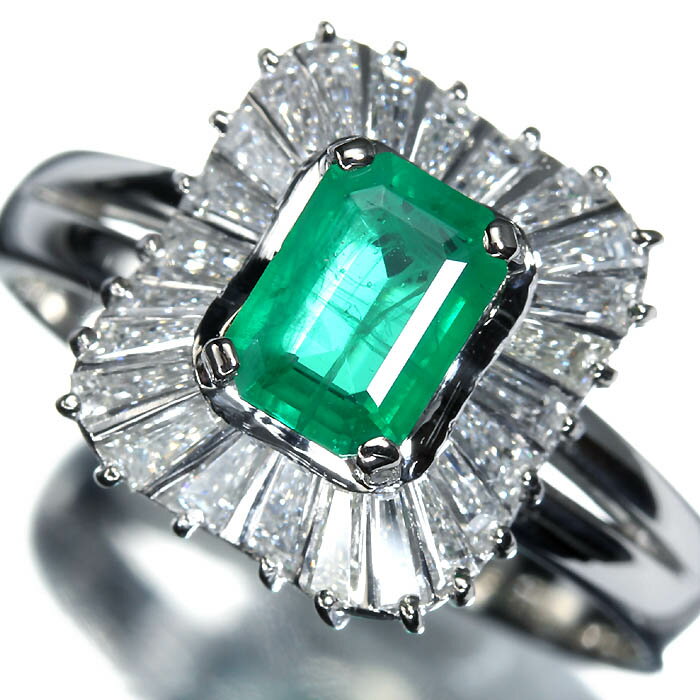 乐天商城 - ≪Emerald≫ 上質エメラルド 大粒0.84ct 上質ダイヤモンド 1.00ct Pt900 超高級リング 18号 ダイヤ リング 指輪