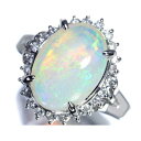 ≪opal≫ 神秘の宝石!! 天然オパール 大粒2.4ct!! ダイヤモンド Pt900 高級リング ダイヤ 11.5号 神秘の宝石(4)