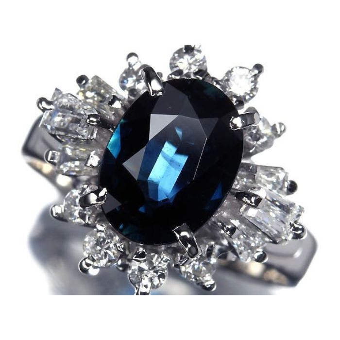Rakuten - ≪Sapphire≫ 上質サファイア 大粒1.65ct 上質ダイヤモンド 総計0.58ct Pt850 高級リング ダイヤ 7号 リング 指輪 プラチナ