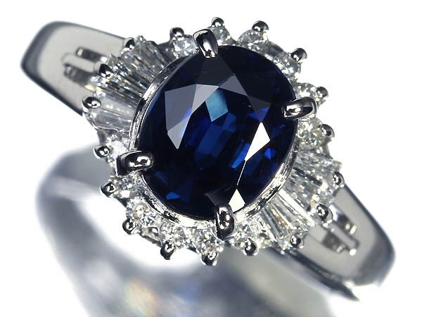RK宝石の≪Sapphire≫ 濃厚カラー!! サファイア 大粒1.24ct!! ダイヤモンド Pt900 高級リング 8号 ダイヤ｜アングル3