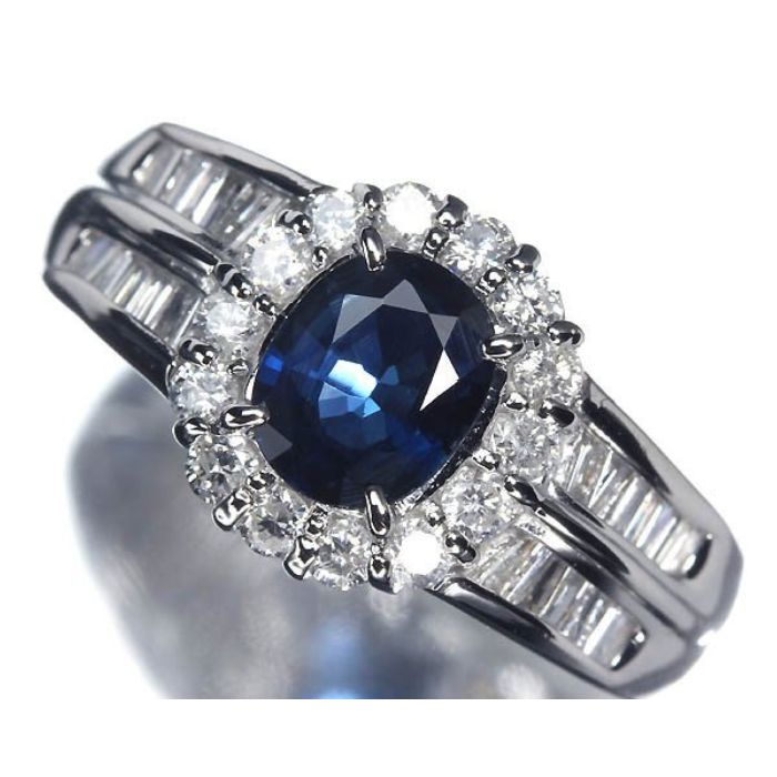 ≪Sapphire≫ サファイア 0.75ct ダイヤモンド 総計0.51ct Pt900 高級リング 12号 リング 指輪 ダイヤ プラチナ