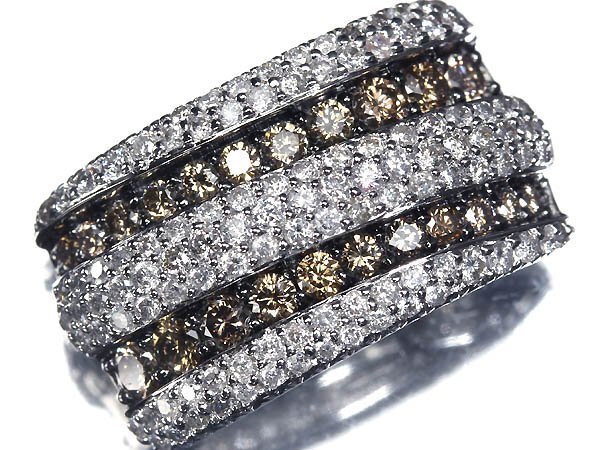 ≪Diamond≫ ブラウンダイヤ クリアダイヤ 総計1.5ct K18WG 超高級ペンダントヘッド ...