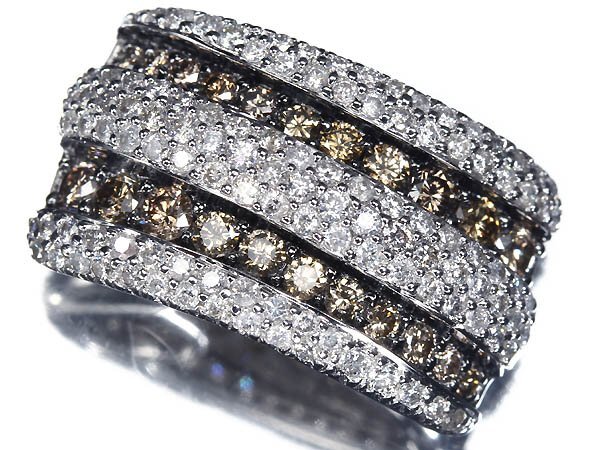≪Diamond≫ ブラウンダイヤ クリアダイヤ 総計1.5ct K18WG 超高級ペンダントヘッド ...