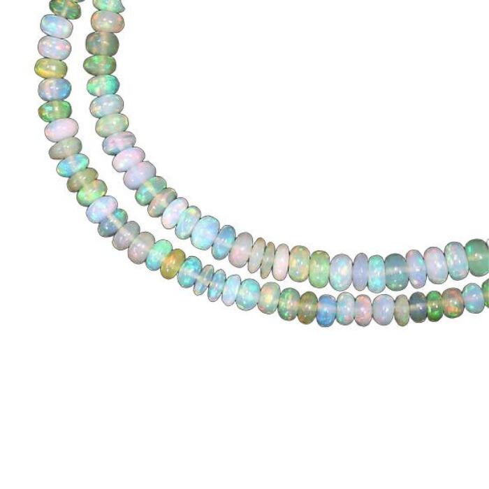 ≪opal≫ 豪華絢爛!! 魅惑の遊色!! 上質オパール 総計43.683ct!! K18WG 高級ネックレス ホワイトゴールド(4)