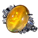 ≪opal≫ 魅惑の遊色! ファイアオパール 大粒3.34ct! ダイヤモンド Pt900 高級リング ダイヤ 10.5号リング 指輪
