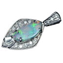 ≪opal≫ 極上ブラックオパール 大粒1.48ct 極上ダイヤモンド Pt900 高級ペンダントヘッド ダイヤ(4)