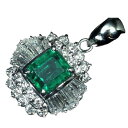 ≪Emerald≫ エメラルド 0.67ct ダイヤモンド 0.86ct Pt900 高級ペンダントヘッド ネックレス ペンダントトップ プラチナ
