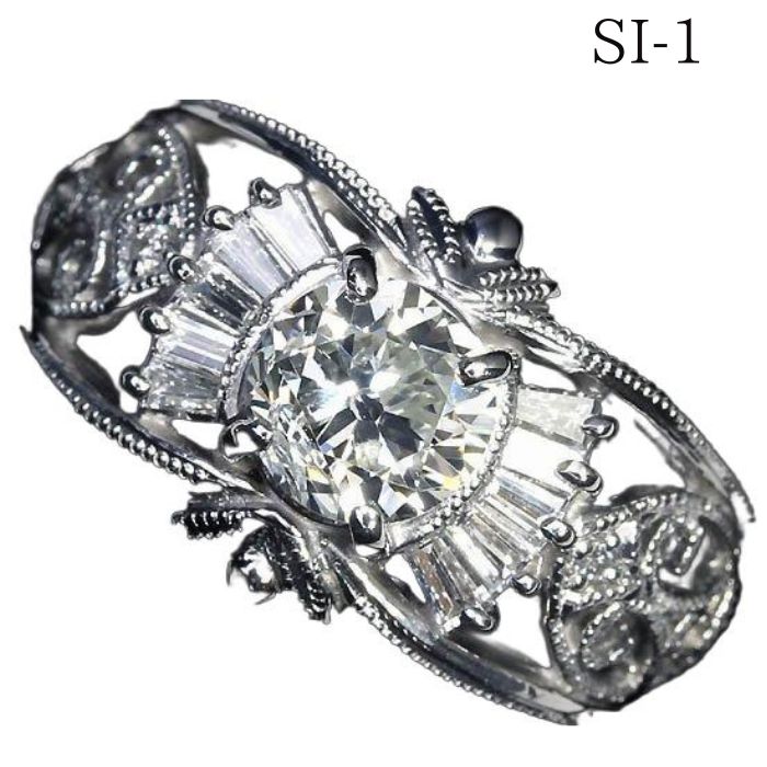《Diamond》SI-1 ダイヤモンド 特大1.013ct 脇石ダイヤモンド Pt900 超高級リング 12.5号リング 指輪ダ..