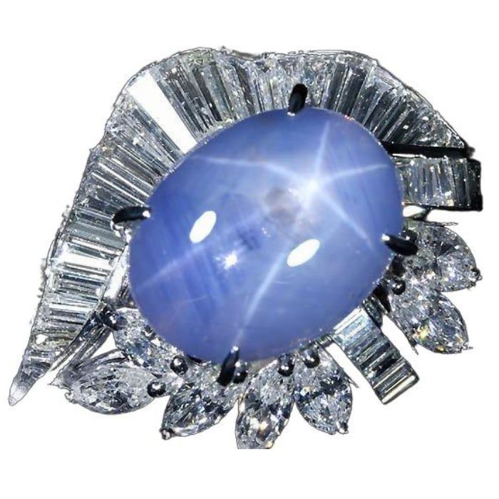 Rakuten - ≪Star Sapphire≫上質非加熱スターサファイア 特大11.77ct! ダイヤモンド 総計2.41ct Pt900 超高級リング ダイヤ 11号リング 指輪 ソーティング付き