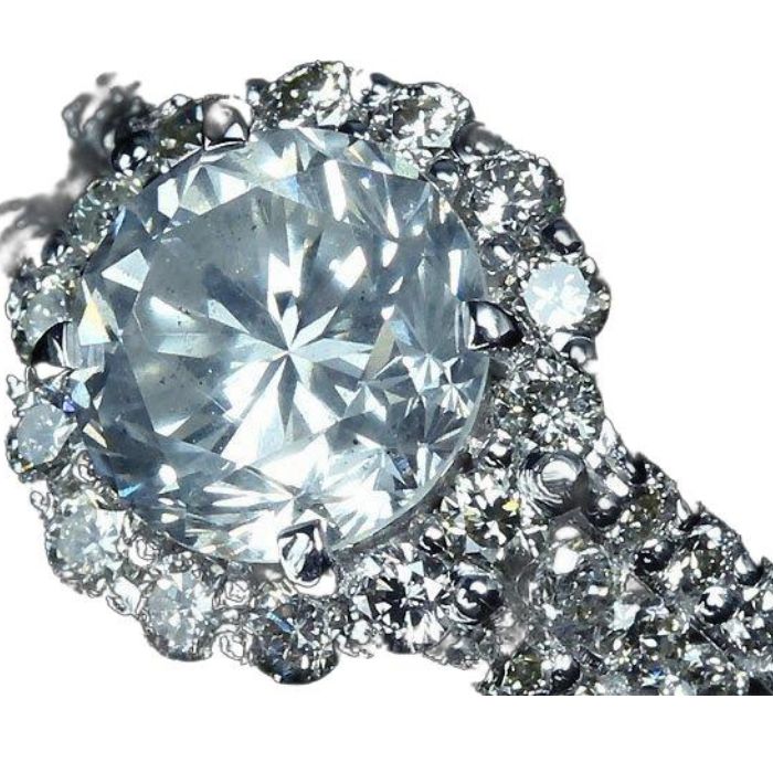 Rakuten - 《Diamond》 SI-2 Fカラー ダイヤモンド 特大1.403ct! 脇石ダイヤ K18WG 超高級リング 14号リング 指輪 ソーティング付