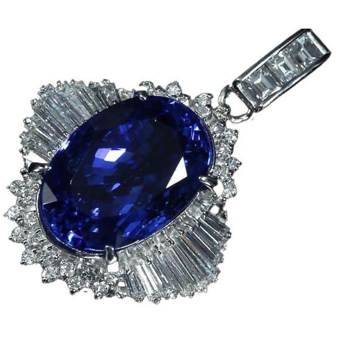 Rakuten - ≪Tanzanite≫超希少! タンザナイト 特大7.4ct ダイヤモンド 0.75ct Pt900 超高級ペンダントヘッド ダイヤ