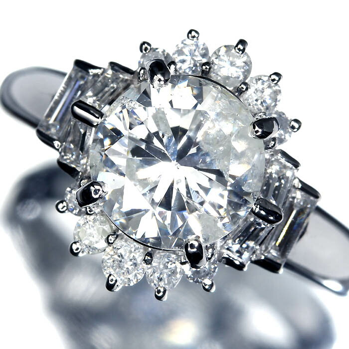 Rakuten - 《DIAMOND》天然ダイヤモンド 特大2.122ct 上質脇石ダイヤモンド 総計0.52ct Pt900 超高級リング 14号 ダイヤ リング 指輪