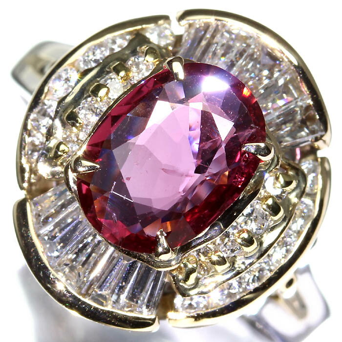 Rakuten - ≪RUBY≫ タイ産 上質ルビー 大粒1.45ct 上質ダイヤモンド 総計0.81ct Pt900 K18 超高級リング 12号 ダイヤ リング 指輪 産地特定宝石鑑別書＆ソーティング付