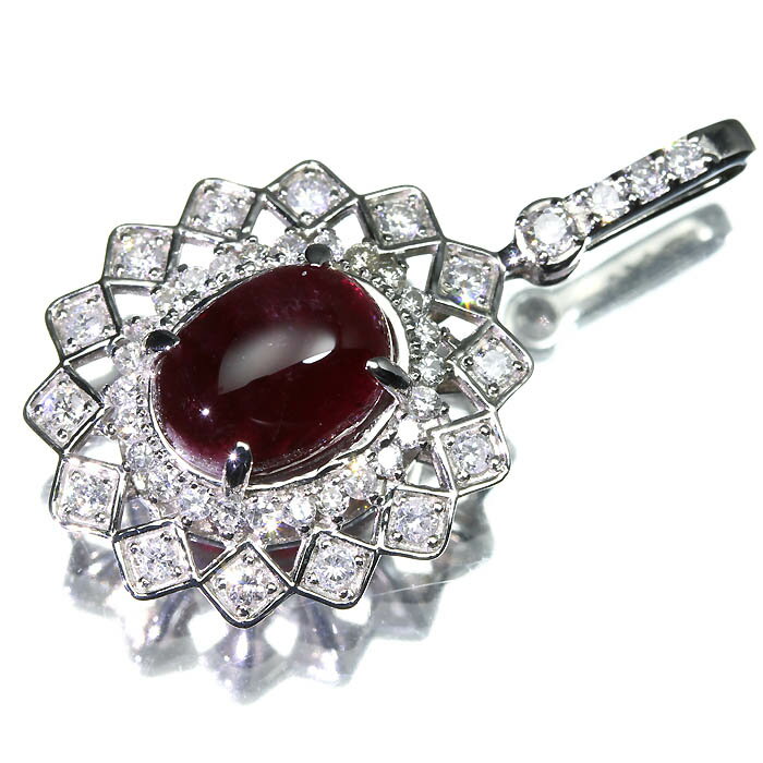 Rakuten - 《Red Beryl》超希少 天然レッドベリル 特大2.37ct 上質ダイヤ 総計0.6ct Pt950 超高級ペンダントヘッド GIA 宝石鑑別書付