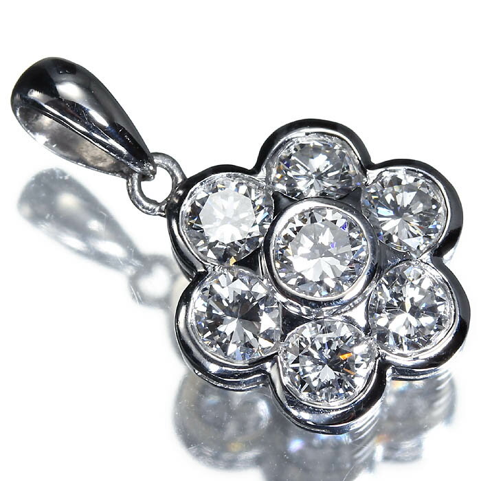 乐天商城 - 《Diamond》上質ダイヤモンド 総計1.00ct Pt900 超高級ペンダントヘッド ネックレス ダイヤ フラワー ジュエリー