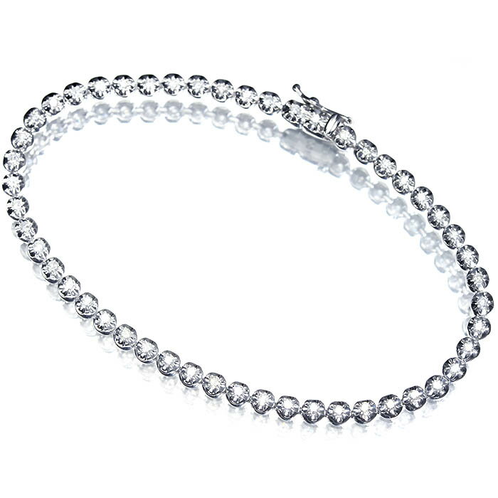 White Gold - ≪DIAMOND≫ 上質ダイヤモンド 総計1.00ct K14WG 超高級 テニス フルエタニティ ブレスレット 18.3cm ダイヤ ジュエリー