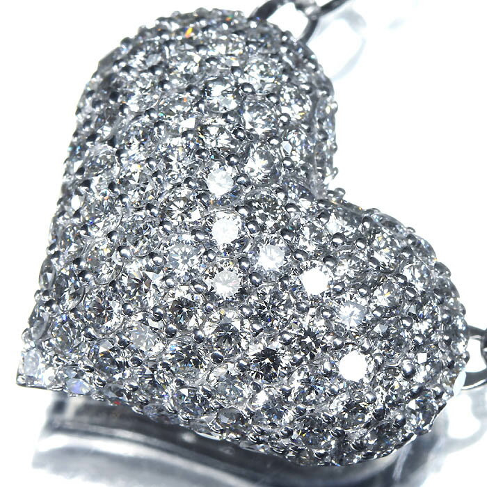 Rakuten - 《DIAMOND》上質ダイヤモンド 総計3.00ct K18WG 超高級ペンダントヘッド ネックレス ダイヤ ハート ジュエリー