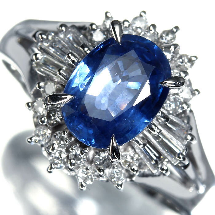 Rakuten - ≪Sapphire≫ ビルマ産 上質サファイア 大粒1.38ct 上質ダイヤモンド Pt900 超高級リング 10号 ダイヤ リング 指輪 地特定宝石鑑別書付