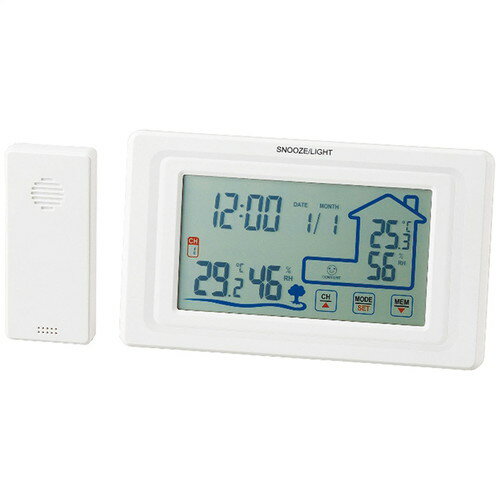 【ギフト包装・のし紙無料】アイトック ワイヤレス室外温湿度計付クロック 6181-23(B5)