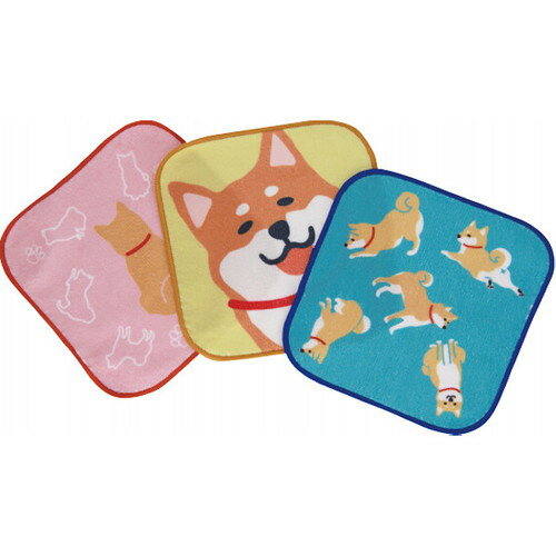 【ギフト包装・のし紙無料】おしゃれミニタオル3枚セット しば犬 423093133P(A5)