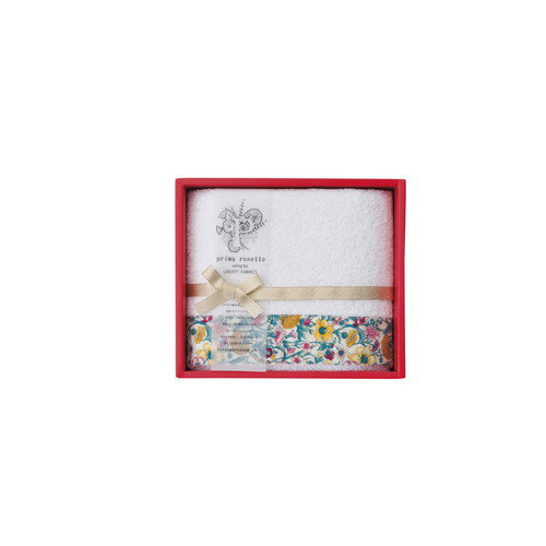 【送料無料・包装無料・のし無料】prima rosette using by LIBERTY FABRICS フェイスタオル イエロー PR-2412-YE(B5)