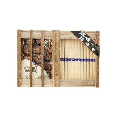 【ギフト包装・のし紙無料】乾物家 国産椎茸と手延そうめん御詰合せ【木箱】 KBY-EJ2(B4)