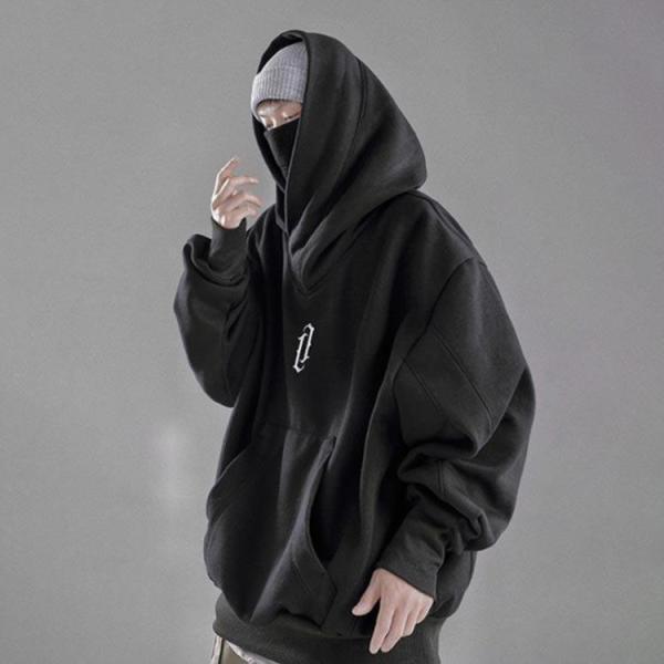 ボリュームネック パーカー メンズ ハイネック プルオーバー パーカー フード 長袖 スウェットパーカー タートルネック オーバーサイズ ビッグシルエ