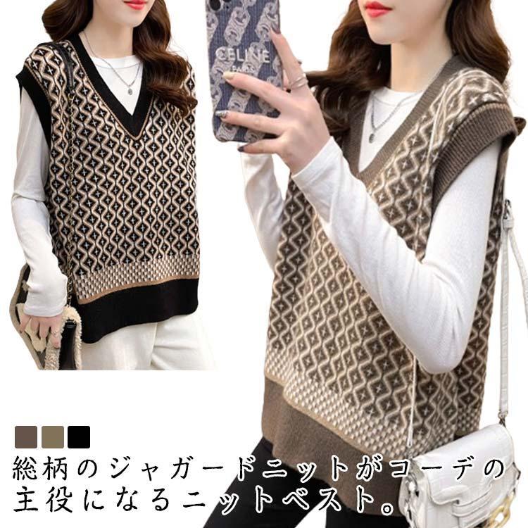 A CCORDION アコーディオン 25AW GEOMETRY DIAMOND PATTERN VEST ニットベスト  カーキ M A CCORDION アコーディオン 25AW GEOMETRY DIAMOND PATTERN VEST