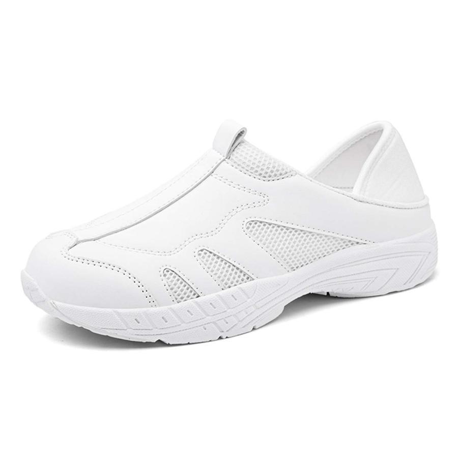 ナースシューズ 2WAY 白 疲れにくい スリッポン 幅広 軽量 介護シューズ ナースサンダル 看護師 医療 病院 介護 お立ち仕事 ホワイト 22.5cm