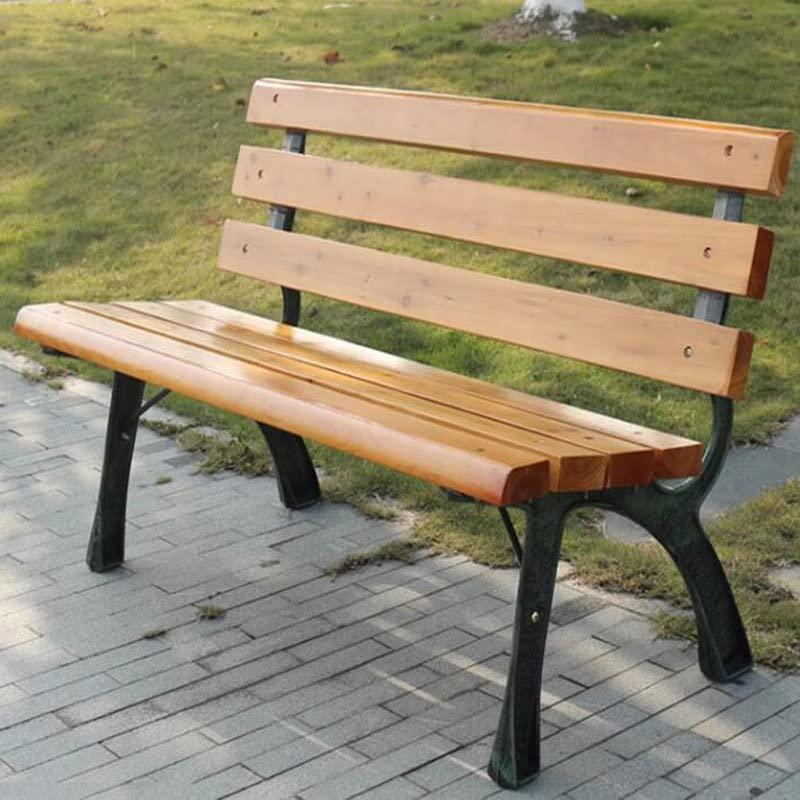 無垢材 パークベンチ 屋外 ガーデンベンチ 木製パークチェア ダブルベンチ スチールベンチ 耐荷重280kg ガーデンチェア 背もたれ付き 2-3人掛け アウトドア rloonstore-10001840 RLストア サンプル画像3