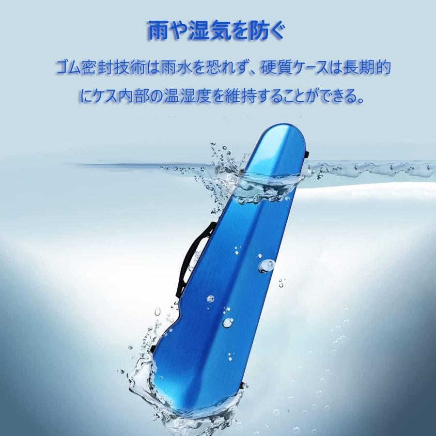 カーボンファイバー製 4/4バイオリンケース ヴァイオリン収納ケース 湿度計内蔵の...