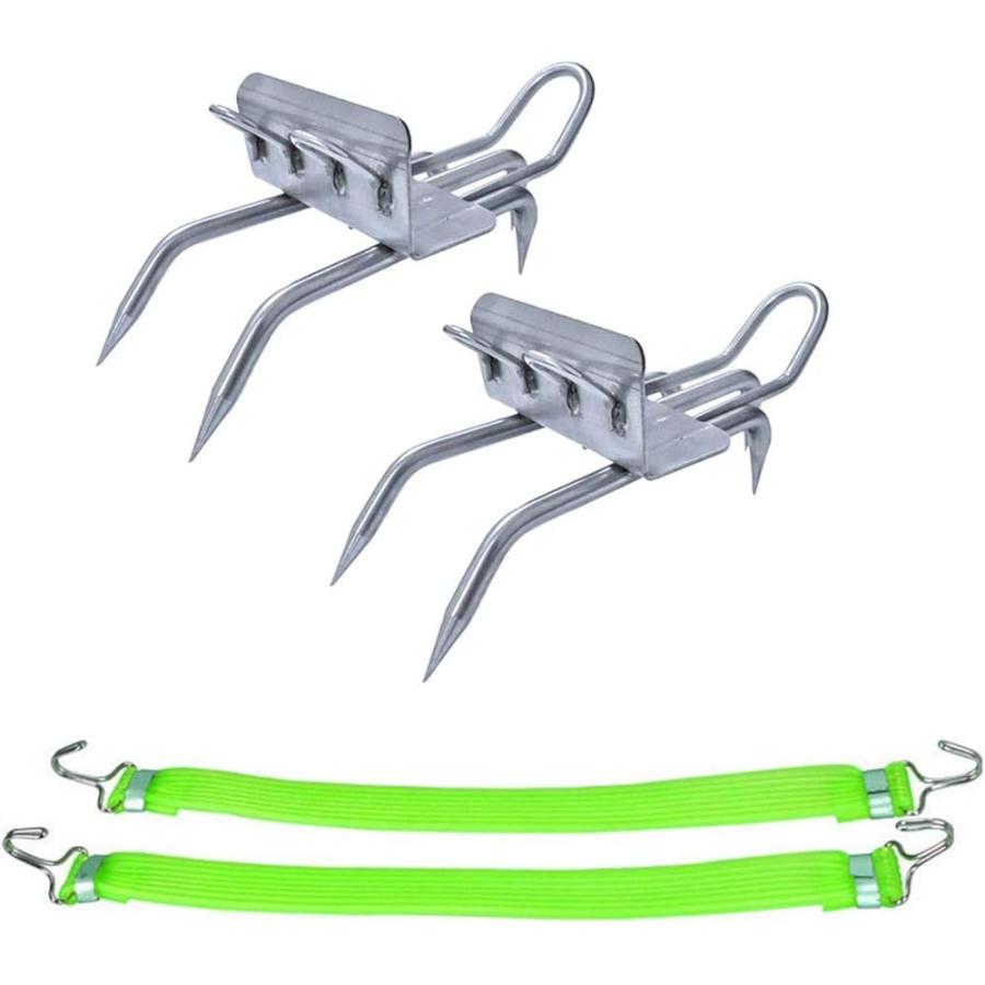 木登り器 ステンレス製 木登り道具 ポータブル 木登り靴 耐荷重100kg 使いやすい 木登り 狩猟 観察 登山などに適用 固定ストラップ付き 耐久性 多機能/木登りの