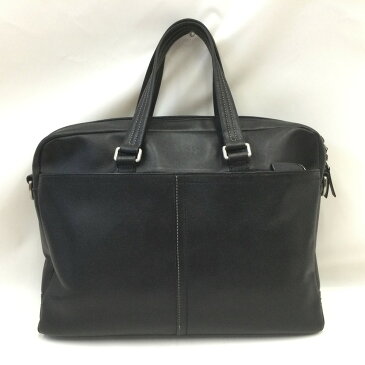 〇〇【中古】COACH コーチ ビジネスバッグ 牛革 ブラック F70670