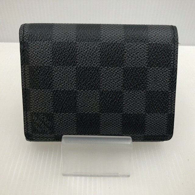 □□【中古】三つ折り財布 LOUIS　VUITTON 　ルイ・ヴィトン　トリフォルド　 ダミエ・グラフィット　 N63096　イニシャル入