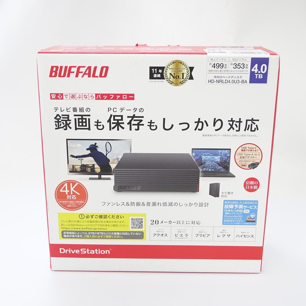 ◆◆【中古】BUFFALO バッファロー 4TB 外付けハードディスク HD-NRLD4.0U3-BA 一部地域を除き送料無料 Sランク