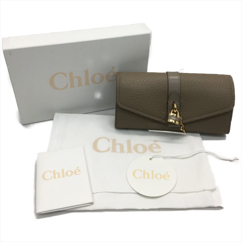 ▼▼【中古】Chloe クロエ レディース 二つ折り長財布 ABY C24KYK チャーム付 CHC20SP313B7123W ライトグレー Bランク