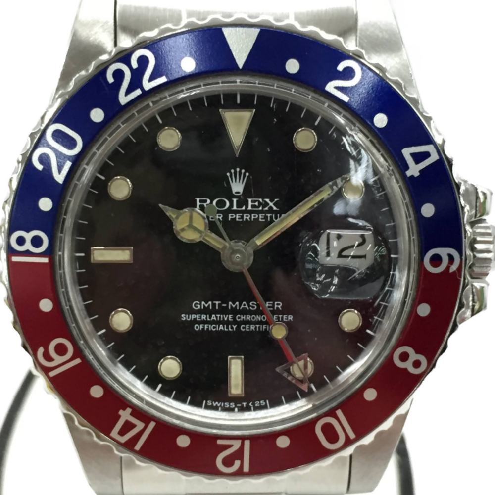 ☆☆【中古】ROLEX ロレックス GMTマスター 赤青ベゼル 16750 自動巻き メンズ 腕時計 スパイダーダイヤル Cランク