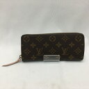 ▼▼【中古】LOUIS VUITTON ルイヴィトン レディース長財布 ラウンドファスナー モノグラム ポルトフォイユ クレマンス ローズバレリーヌ M61298 Bランク