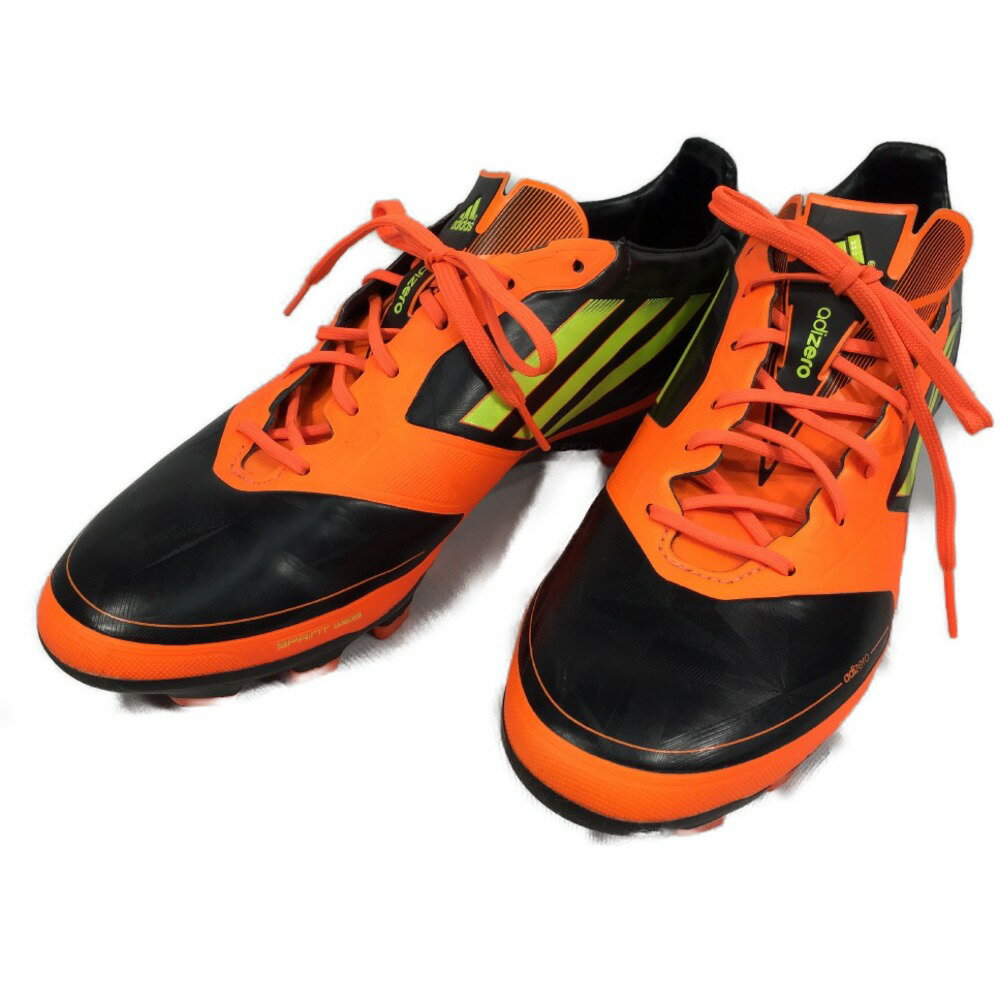 ▼▼【中古】adidas アディダス adizero サッカースパイク 25.5cm V23963 オレンジ x ブラック Bランク